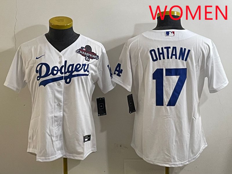 Women Los Angeles Dodgers #17 Ohtani White Game 2025 Nike MLB Jersey style 3184